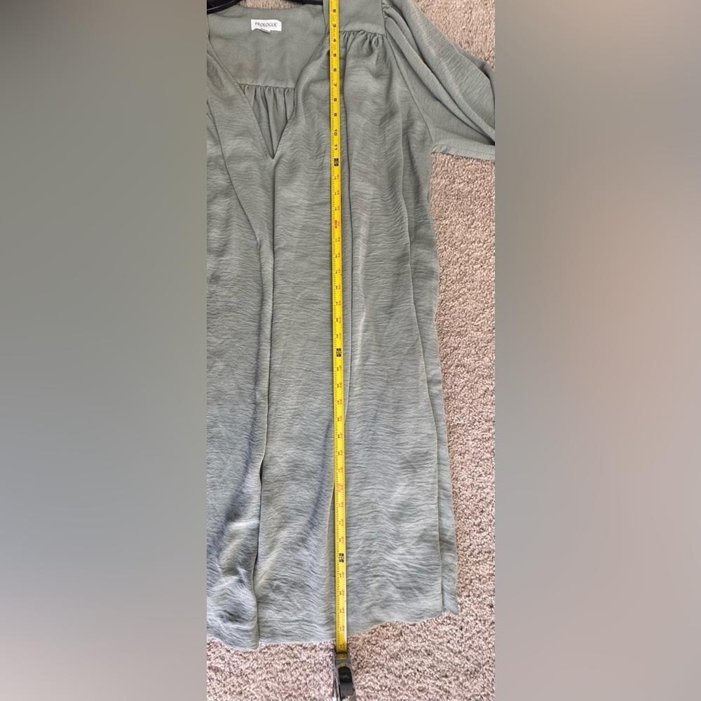 Prologue Sage Green V-Neck Long Sleeve Dress | Size L - Picture 7 of 9